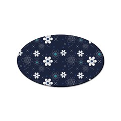 Flowers Pattern Pattern Flower Texture Sticker (oval) by Jancukart