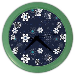 Flowers Pattern Pattern Flower Texture Color Wall Clock