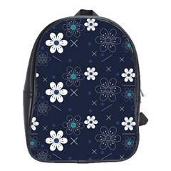 Flowers Pattern Pattern Flower Texture School Bag (large)