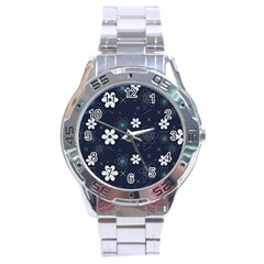 Flowers Pattern Pattern Flower Texture Stainless Steel Analogue Watch