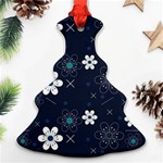 Flowers Pattern Pattern Flower Texture Christmas Tree Ornament (Two Sides) Back