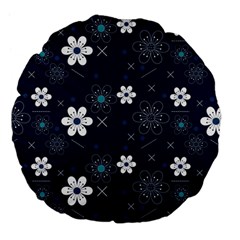 Flowers Pattern Pattern Flower Texture Large 18  Premium Flano Round Cushions