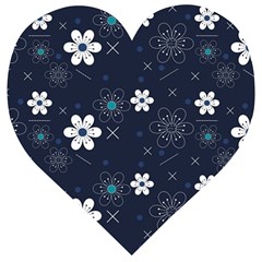 Flowers Pattern Pattern Flower Texture Wooden Puzzle Heart by Jancukart