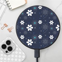 Flowers Pattern Pattern Flower Texture Wireless Fast Charger(black)