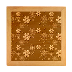 Flowers Pattern Pattern Flower Texture Wood Photo Frame Cube