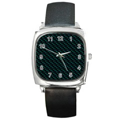 Lines Pattern Texture Stripes Particles Modern Square Metal Watch by Jancukart