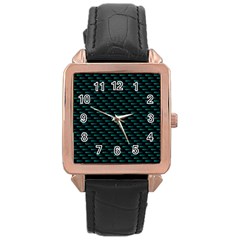 Lines Pattern Texture Stripes Particles Modern Rose Gold Leather Watch  by Jancukart