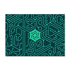 Circuit Hexagonal Geometric Pattern Background Green Sticker A4 (10 Pack) by Jancukart