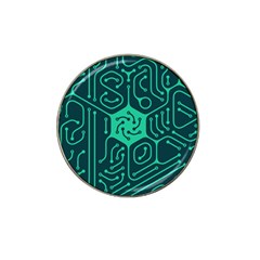 Circuit Hexagonal Geometric Pattern Background Green Hat Clip Ball Marker