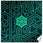 Circuit Hexagonal Geometric Pattern Background Green Canvas 20  x 20  19 x19.27  Canvas - 1