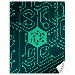 Circuit Hexagonal Geometric Pattern Background Green Canvas 18  X 24 