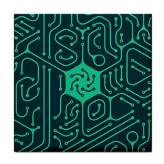 Circuit Hexagonal Geometric Pattern Background Green Face Towel