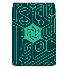 Circuit Hexagonal Geometric Pattern Background Green Removable Flap Cover (s)