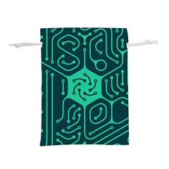 Circuit Hexagonal Geometric Pattern Background Green Lightweight Drawstring Pouch (s) by Jancukart