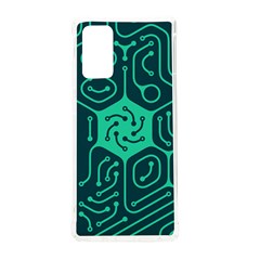 Circuit Hexagonal Geometric Pattern Background Green Samsung Galaxy Note 20 Tpu Uv Case by Jancukart