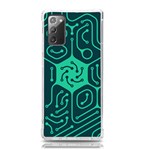 Circuit Hexagonal Geometric Pattern Background Green Samsung Galaxy Note 20 TPU UV Case Front