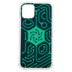 Circuit Hexagonal Geometric Pattern Background Green Iphone 12 Mini Tpu Uv Print Case	