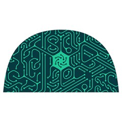 Circuit Hexagonal Geometric Pattern Background Green Anti Scalding Pot Cap by Jancukart