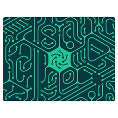 Circuit Hexagonal Geometric Pattern Background Green Premium Plush Fleece Blanket (extra Small)