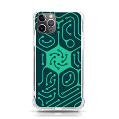 Circuit Hexagonal Geometric Pattern Background Green Iphone 11 Pro 5 8 Inch Tpu Uv Print Case