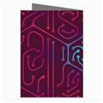 Circuit Hexagonal Geometric Pattern Background Purple Greeting Cards (Pkg of 8) Right