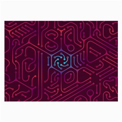 Circuit Hexagonal Geometric Pattern Background Purple Large Glasses Cloth (2 Sides)