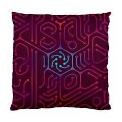 Circuit Hexagonal Geometric Pattern Background Purple Standard Cushion Case (two Sides)