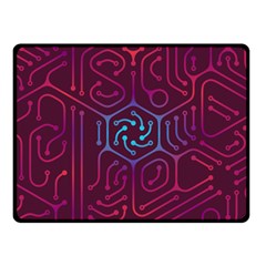 Circuit Hexagonal Geometric Pattern Background Purple Fleece Blanket (small)