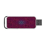 Circuit Hexagonal Geometric Pattern Background Purple Portable USB Flash (Two Sides) Front