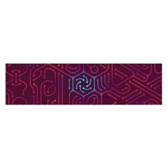 Circuit Hexagonal Geometric Pattern Background Purple Oblong Satin Scarf (16  X 60 )