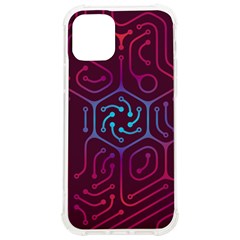 Circuit Hexagonal Geometric Pattern Background Purple Iphone 12/12 Pro Tpu Uv Print Case