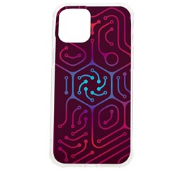 Circuit Hexagonal Geometric Pattern Background Purple Iphone 12 Pro Max Tpu Uv Print Case