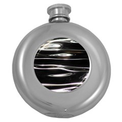 Water Lake Water Surface Reflection Nature Round Hip Flask (5 Oz) by Jancukart