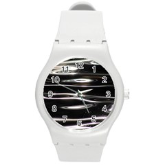 Water Lake Water Surface Reflection Nature Round Plastic Sport Watch (m)