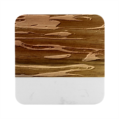 Water Lake Water Surface Reflection Nature Marble Wood Coaster (square)