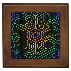 Circuit Hexagonal Geometric Pattern Background Pattern Framed Tile