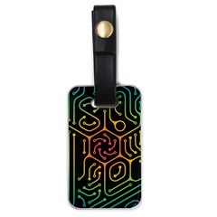 Circuit Hexagonal Geometric Pattern Background Pattern Luggage Tag (one Side)