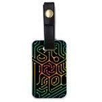 Circuit Hexagonal Geometric Pattern Background Pattern Luggage Tag (one side) Front