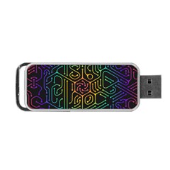 Circuit Hexagonal Geometric Pattern Background Pattern Portable Usb Flash (one Side)