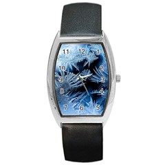 Pattern Frosty Frost Glass Barrel Style Metal Watch by Jancukart