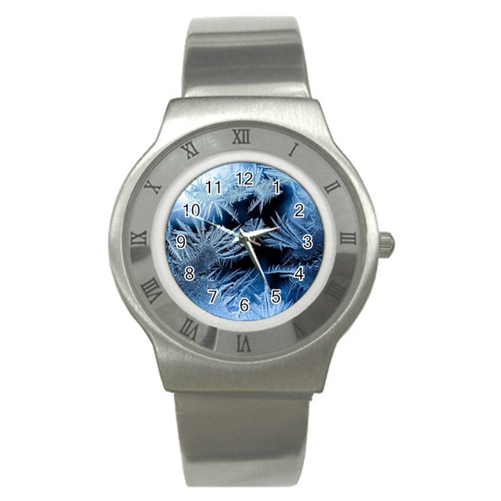 Pattern Frosty Frost Glass Stainless Steel Watch