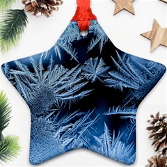 Pattern Frosty Frost Glass Star Ornament (two Sides)