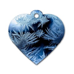 Pattern Frosty Frost Glass Dog Tag Heart (two Sides) by Jancukart