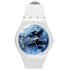 Pattern Frosty Frost Glass Round Plastic Sport Watch (m) by Jancukart