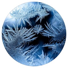 Pattern Frosty Frost Glass Round Trivet by Jancukart