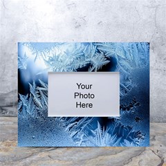 Pattern Frosty Frost Glass White Tabletop Photo Frame 4 x6  by Jancukart