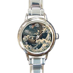 Sea Dragon Kanagawa Sea Monster Round Italian Charm Watch