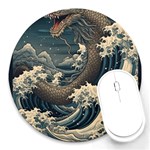 Sea Dragon Kanagawa Sea Monster Round Mousepad Front