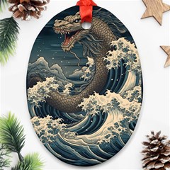 Sea Dragon Kanagawa Sea Monster Ornament (oval)