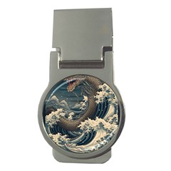 Sea Dragon Kanagawa Sea Monster Money Clips (round)  by Jancukart